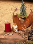 Preview: Edelrost Adventsschale mit Goldhirsch