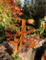 Preview: Edelrost Halloween Kürbis 3D, mit Fledermäusen