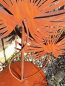 Preview: Edelrost Chrysantheme auf Platte