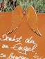 Preview: Edelrost Schild mit Flügeln Denkst du an Engel