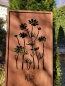 Preview: Edelrost Gartenschild Wo Blumen blühen