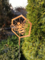Preview: Edelrost Gartenstecker Biene in Waabe, von oben