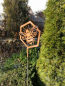 Preview: Edelrost Gartenstecker Biene in Waabe, von oben
