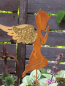Preview: Gartenstecker Engel mit Goldglitzer