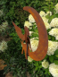 Preview: Edelrost Gartenstecker Engel im Mond, 30 cm