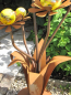 Preview: Edelrost Glasblume Blumenzauber, 120 cm