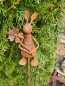 Preview: Edelrost Gartenstecker Hase mit Blume