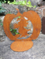 Preview: Edelrost Halloween Kürbis mit Hexe, auf Platte