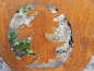 Preview: Edelrost Halloween Kürbis mit Hexe, auf Platte