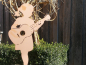 Preview: Edelrost Dekofigur Mädchen mit Gitarre