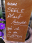 Preview: Edelrost Schild mit Ginkgo "Garten - Seele", hoch