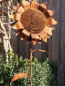 Preview: Edelrost Gartenstecker Sonnenblume 3D