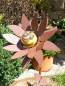 Preview: Edelrost Glasblume Sonnenblume, gelbe Kugeln