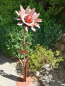 Preview: Edelrost Glasblume Sonnenblume, rote Kugeln