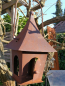 Preview: Edelrost Vogelhaus spitzes Dach, zum Hängen