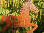 Preview: Edelrost Gartenstecker Pferd galoppierend, 2 Beine