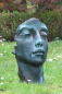 Preview: Skulptur Gesicht Frau aus Steinguss Bronzeoptik, 50 cm