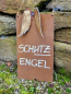 Preview: Edelrost Schild Schutzengel, mit Flügel