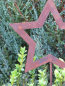 Preview: Gartenstecker Stern offen groß aus Edelrost, schmale Ausführung