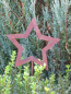 Preview: Gartenstecker Stern offen groß aus Edelrost, schmale Ausführung