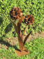 Preview: Edelrost Pusteblume mit 2 Blüten auf Platte