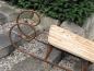Preview: Edelrost Dekoschlitten mit Sitzfläche aus Holz