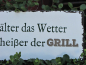 Preview: Shabby Chic Metallspruchschild heißer Grill