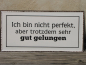 Preview: Shabby Chic Metallspruchschild Perfekt