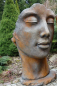 Preview: Skulptur Gesicht Frau aus Steinguss, 115 cm