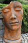 Preview: Skulptur Gesicht Mann aus Steinguss, 115 cm