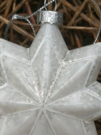 Christbaumkugel Stern Glitta, silber mit Straßdeko komplett