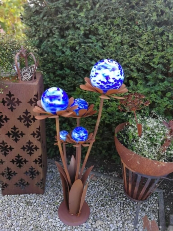 Edelrost Glasblume Blumenzauber, 120 cm