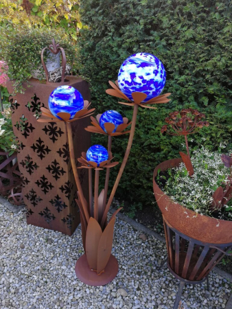 Edelrost Glasblume Blumenzauber, 120 cm