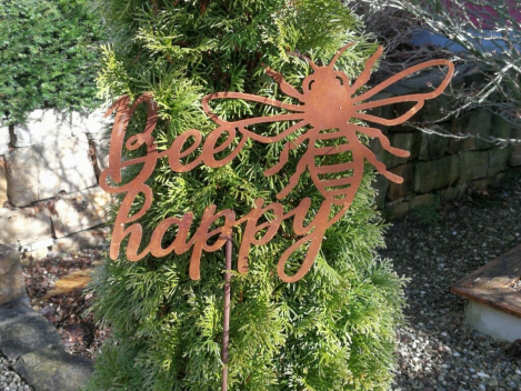 Edelrost Gartenstecker Bee Happy