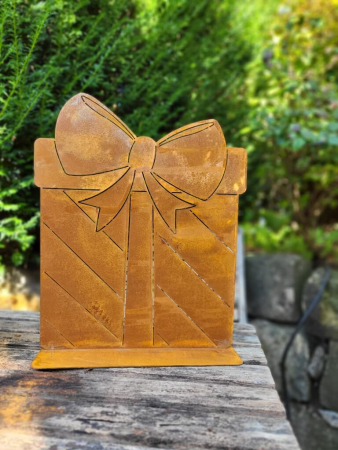 Preview: Edelrost Geschenk, Schleife geschlossen Preview: Edelrost Geschenk, Schleife geschlossen