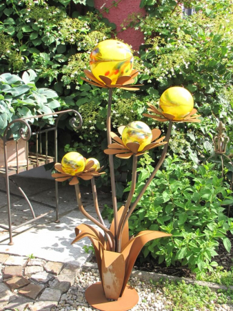 Edelrost Glasblume Blumenzauber, 120 cm