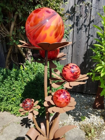 Edelrost Glasblume Blumenzauber, 120 cm