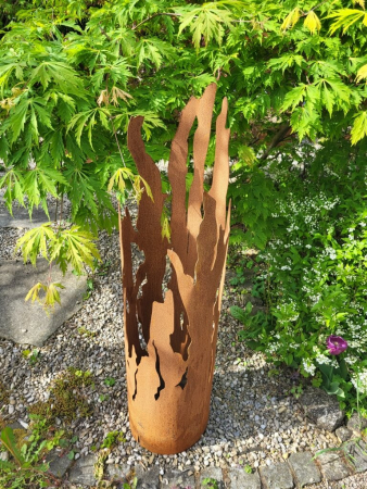 Edelrost Dekosäule Treibholz, 100 cm