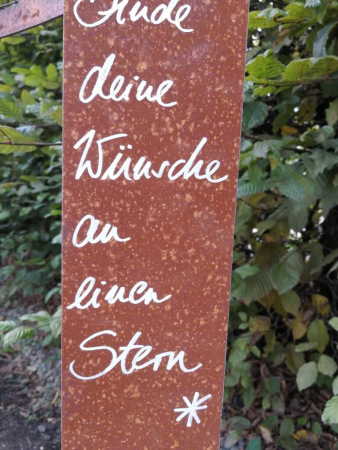 Edelrost Schild mit Stern Binde deine Wünsche