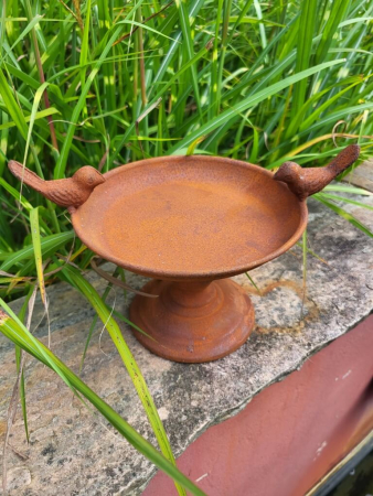 Preview: Edelrost Schale zum Stellen mit Vögel (Vogeltränke) Preview: Edelrost Schale zum Stellen mit Vögel (Vogeltränke)