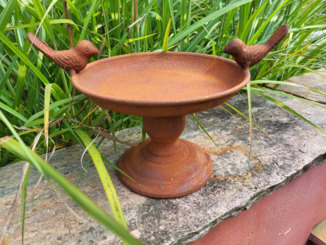 Preview: Edelrost Schale zum Stellen mit Vögel (Vogeltränke) Preview: Edelrost Schale zum Stellen mit Vögel (Vogeltränke)