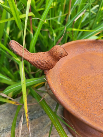 Preview: Edelrost Schale zum Stellen mit Vögel (Vogeltränke) Preview: Edelrost Schale zum Stellen mit Vögel (Vogeltränke)