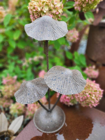 Preview: 3D Pilzgruppe Paddy zum Stellen, Edelrostoptik Preview: 3D Pilzgruppe Paddy zum Stellen, Edelrostoptik