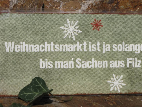 Shabby Chic Metallspruchschild Weihnachtsmarkt