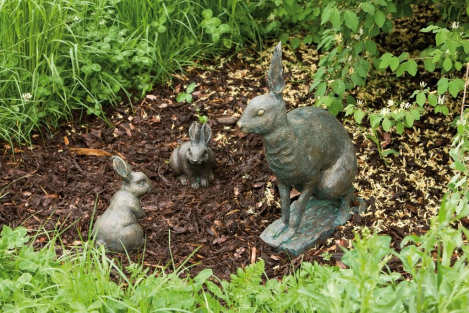 Bronzeskulptur Feldhase groß