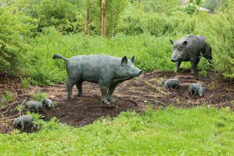 Bronzeskulptur Schwarzwild