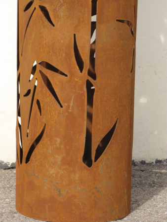 Edelrost Dekosäule Bambus rund, 100 cm
