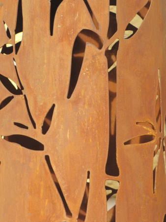Edelrost Dekosäule Bambus rund, 100 cm