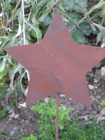 Gartenstecker Stern aus Edelrost, groß