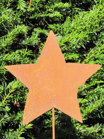 Gartenstecker Stern aus Edelrost, groß